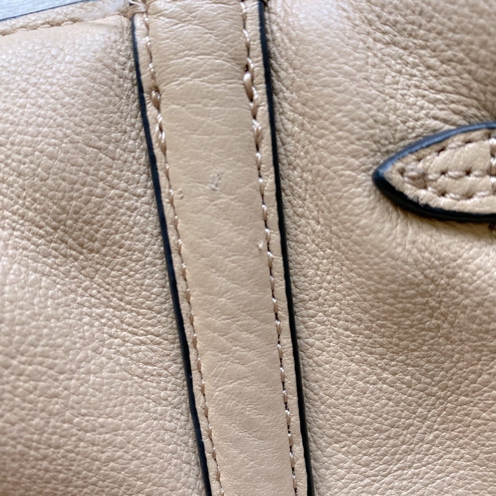 Calvin Klein Pebbled Genuine Leather Shoulder Tote Bag – Beige - Picture 16 of 16